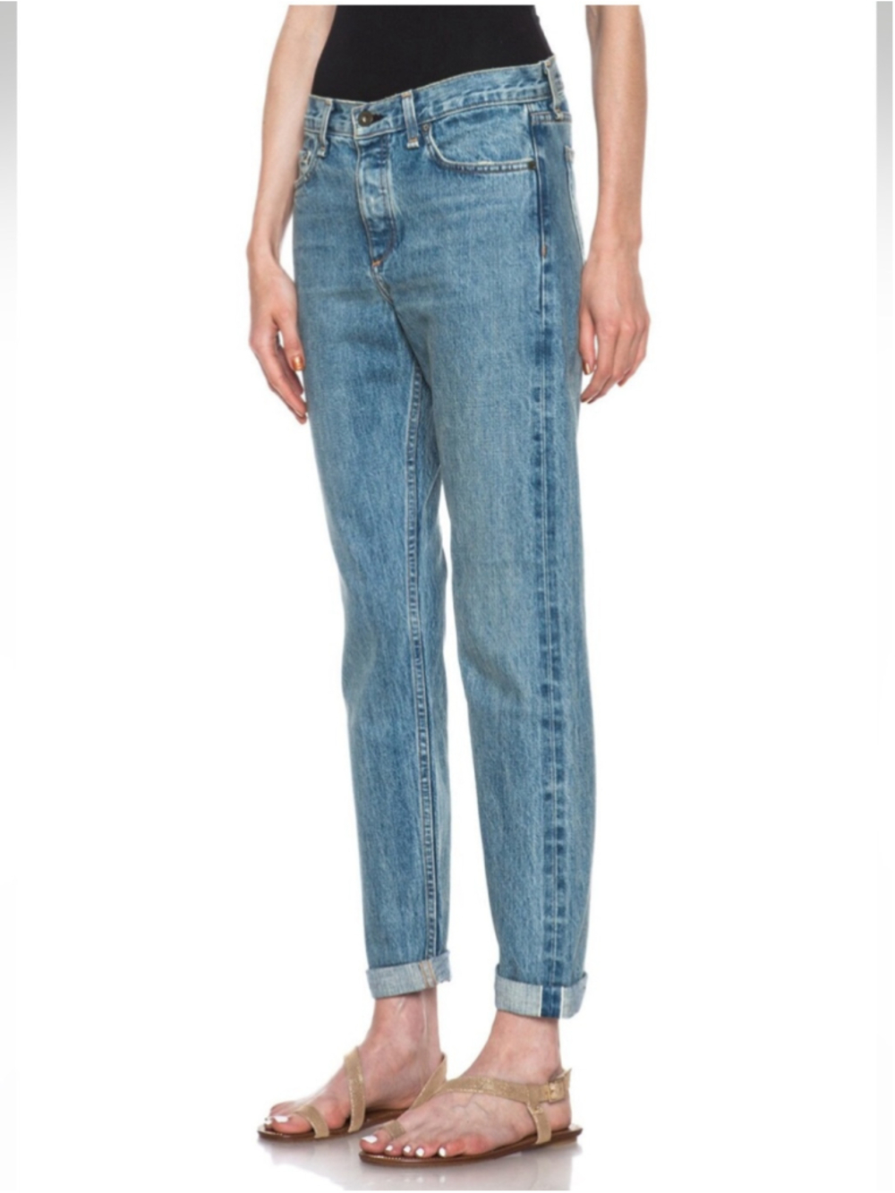 Rag & Bone Marilyn Huntington High Rise Straight Jeans Blue Denim US25